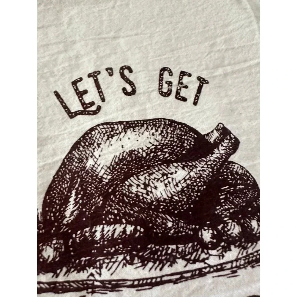 Let’s get stuffed turkey kitchen linen towel